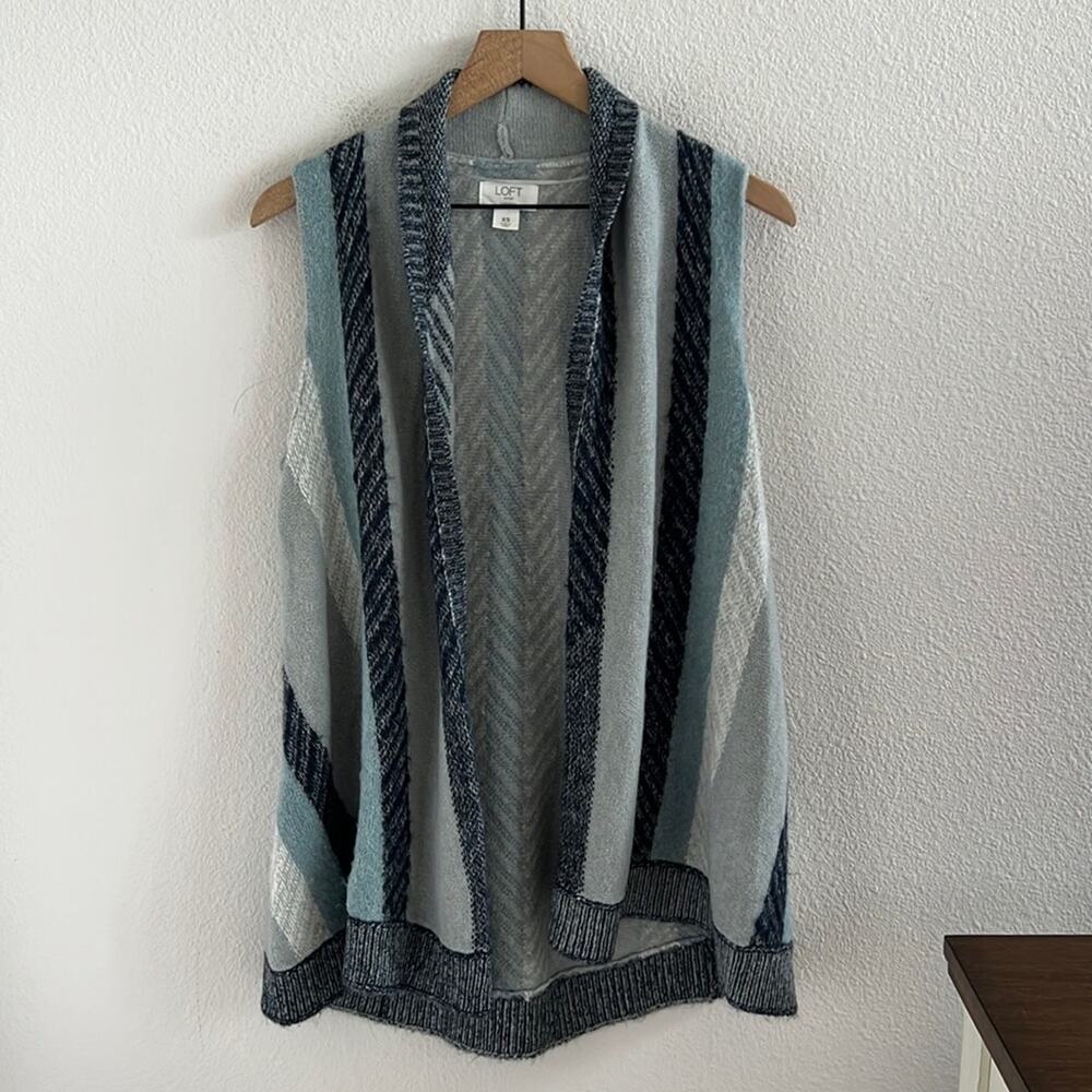 LOFT Lounge Wool Blend Sleeveless Sweater Soft Cozy Vest Longline XS